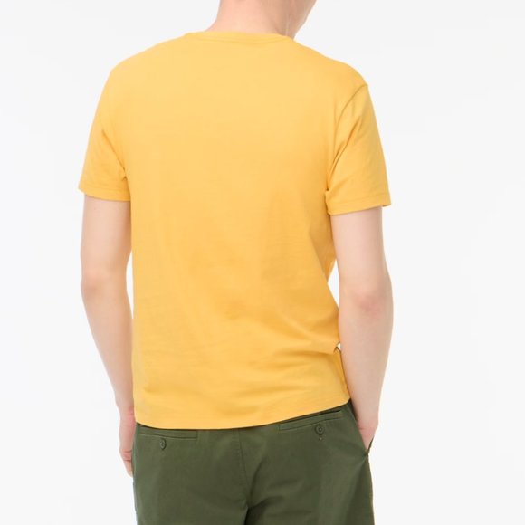 J Crew NEW NWT Mens Yellow Washed Jersey Pocket Tee T Shirt Short Sleeve - Picture 2 of 3